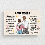 Emoji d'amore (a lei - stile disegno) - Tela per coppia