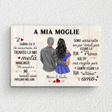 Al mio tesoro (a lei, disegno) - Tela per coppia