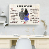 Al mio tesoro (a lei, disegno) - Tela per coppia