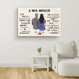 Al mio tesoro (a lei, disegno) - Tela per coppia