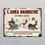 La nostra area barbecue - Cartello per porta da esterno