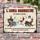 La nostra area barbecue - Cartello per porta da esterno