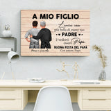 A mio figlio - Tela personalizzata per la festa del papà da papà