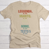 Leggenda - Maglietta personalizzata da uomo per la Festa del Papà