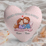 Cuscino ufficiale delle coccole - Cuscino a cuore personalizzato con stampa completa e dolce illustrazione per coppie