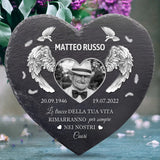 Per sempre – Cuore in ardesia personalizzato come ricordo della persona cara