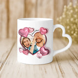Regalo personalizzato - tazza bianca con manico a forma di cuore e nome personalizzato - realizzata da Love & Faith