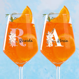 Fiore – Calice da vino personalizzato con iniziale e nome