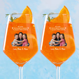 La migliore mamma – Bicchiere da vino personalizzato con caricamento foto e dedica per mamma