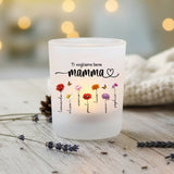 Il giardino di mamma – Portacandela personalizzato con fiori e i nomi dei bambini per mamma e nonna