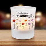 Il giardino di mamma – Portacandela personalizzato con fiori e i nomi dei bambini per mamma e nonna