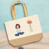 Summervibes – Borsa personalizzata con grafica e nome per la spesa e la spiaggia