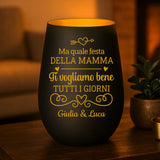 Regale personalizzato: portacandela nero e oro con incisione dei nomi - realizzato da Love & Faith