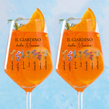 Il giardino della mamma – Calice da vino personalizzato con nomi e fiori per mamma e nonna