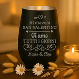 Regalo personalizzato: portacandela nero e argento con incisione dei nomi - realizzato da Love & Faith