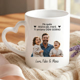 Regalo personalizzato - tazza bianca con manico a forma di cuore e nome personalizzato - realizzata da Love & Faith