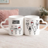 Regalo personalizzato - tazza bianca con manico a forma di cuore e nome personalizzato - realizzata da Love & Faith