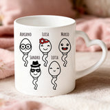Regalo personalizzato - tazza bianca con manico a forma di cuore e nome personalizzato - realizzata da Love & Faith