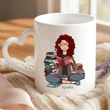 Regalo personalizzato - tazza bianca con manico a forma di cuore e nome personalizzato - realizzata da Love & Faith