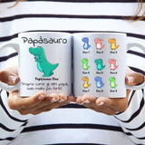 Tazza personalizzata Papasaurus per genitori - caffè tè con stampa sublimazione
