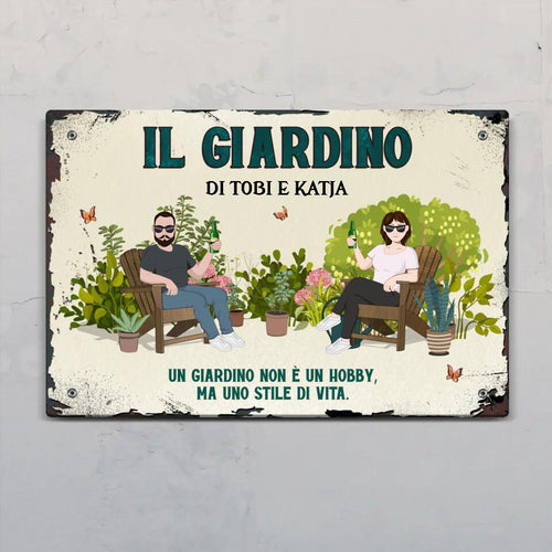 Cartello per porta da esterno personalizzato in ardesia e Alu-Dibond, resistente alle intemperie con stampa brillante