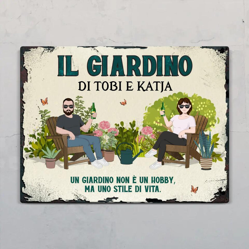 Il nostro paradiso in giardino - Cartello per porta da esterno