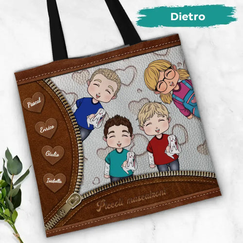 Borsa shopper Birbanti personalizzata per genitori, in poliestere resistente con stampa durevole – Motiv 2