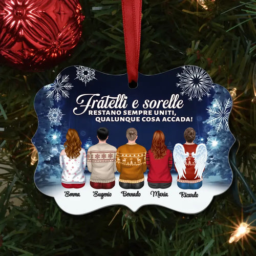 Ciondolo baumschmuck famiglia personalizzato in legno MDF con stampa, decorazione natalizia