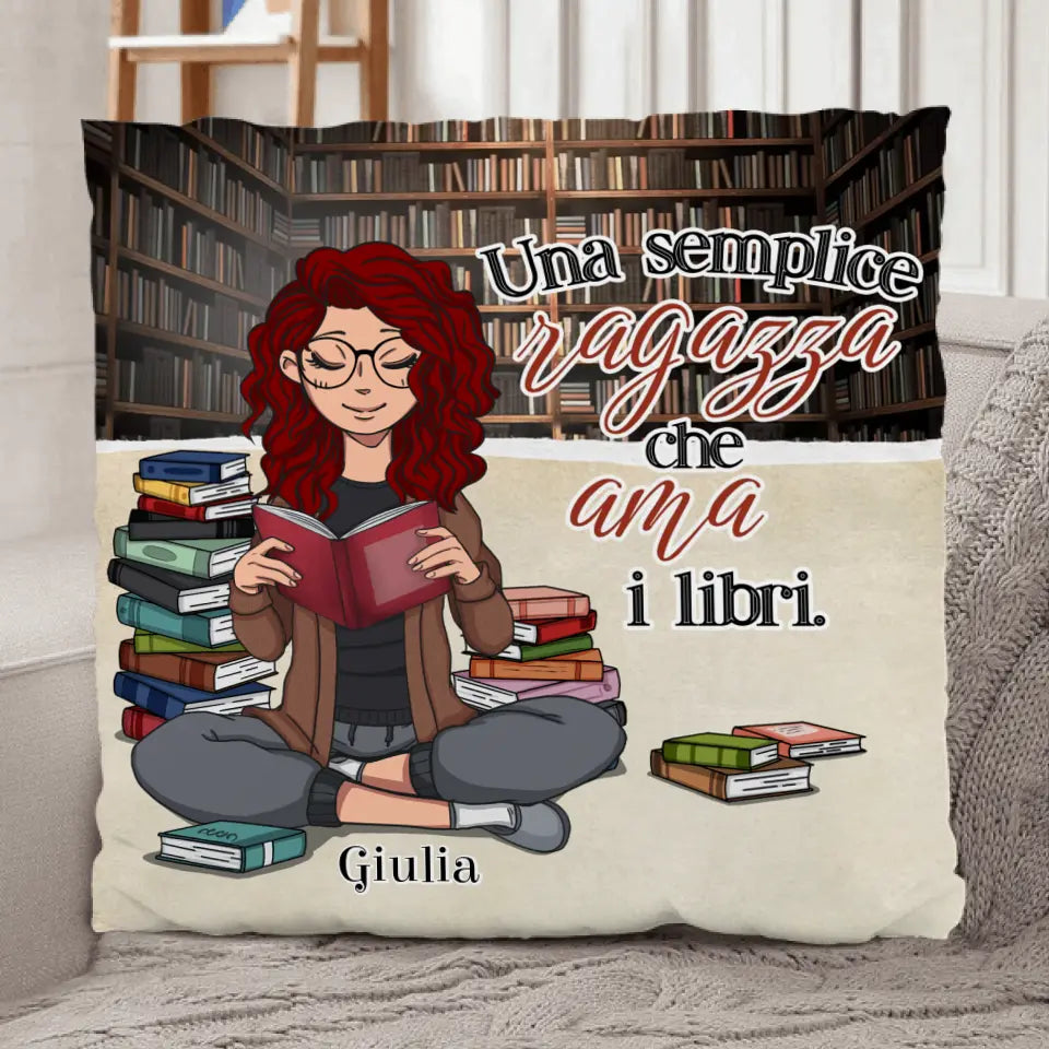 Cuscino personalizzato Amante dei Libri, morbido peluche premium con stampa nitida per regali personalizzati