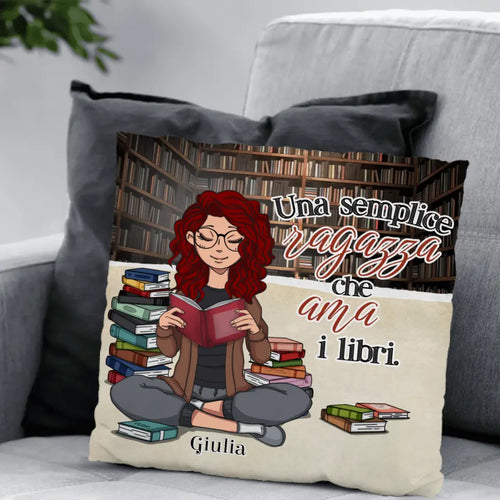 Cuscino personalizzato Amante dei Libri, morbido peluche premium con stampa nitida per regali personalizzati – Motiv 2