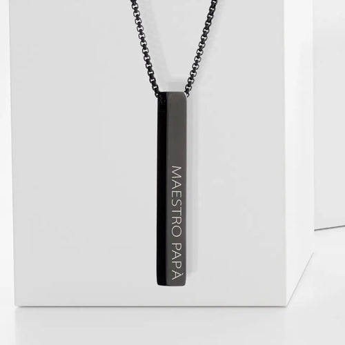 Collana per papà con spilla personalizzabile e incisione, design elegante con chiusura a moschettone
