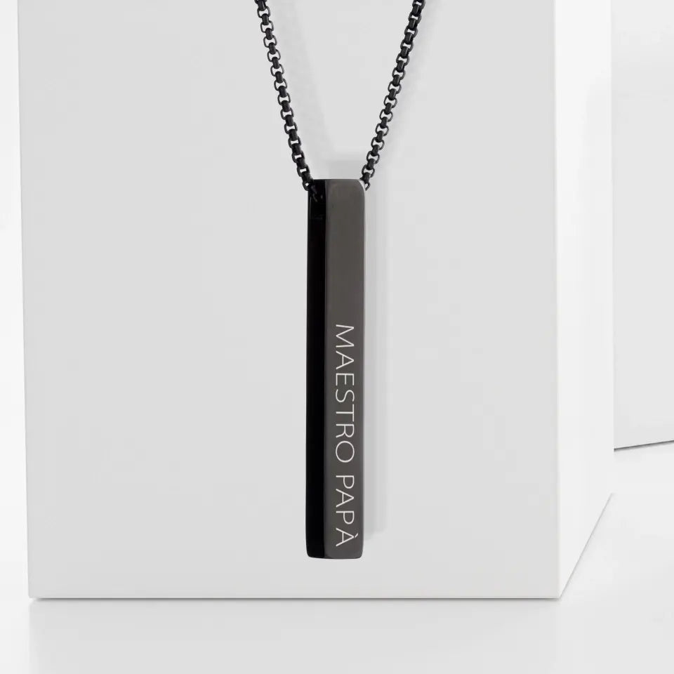 Collana per papà con spilla personalizzabile e incisione, design elegante con chiusura a moschettone