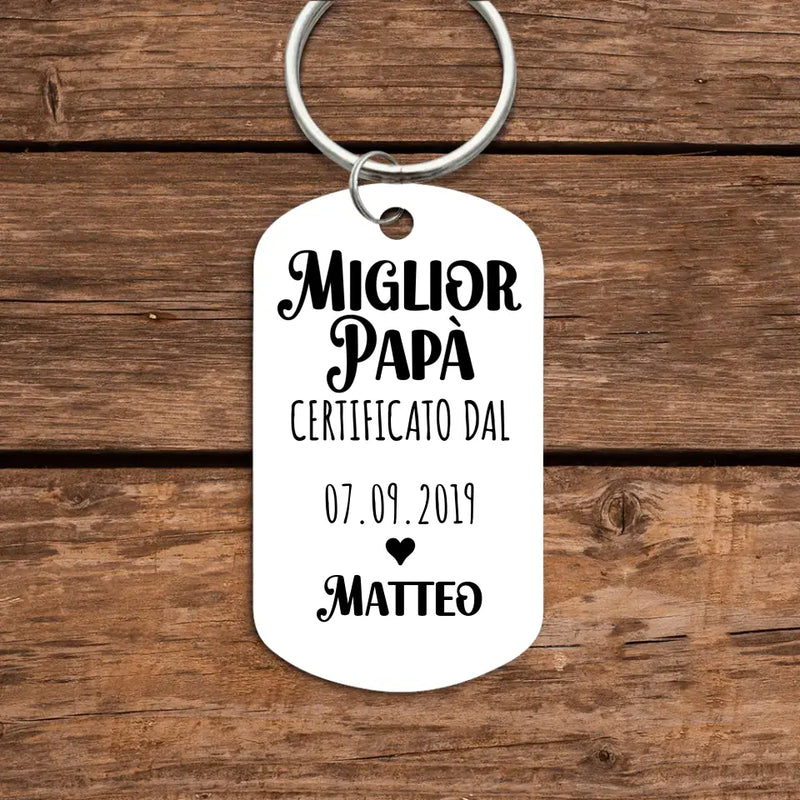 Portachiavi Con Scritta In Lingua Inglese Papà, Idea Regalo Per Portachiavi Con Scritta In Lingua Inglese Papà, Idea Regalo Per