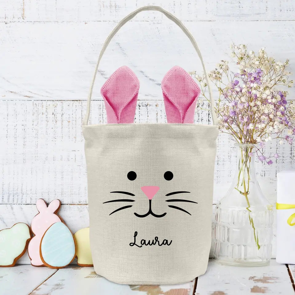 Sacchetto pasquale coniglietto personalizzato con manico, borsa decorativa per regali di Pasqua