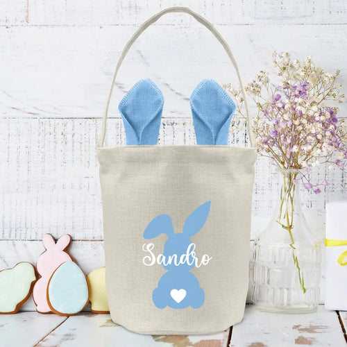 Sacchetto pasquale personalizzato Piccoli coniglietti con manico resistente per regali pasquali – Motiv 2