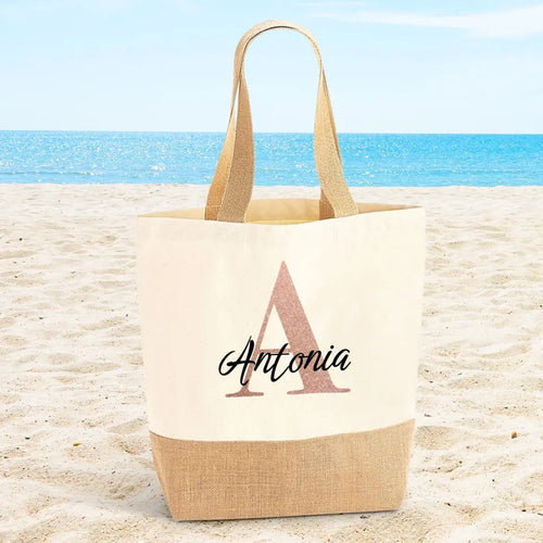 Borsa personalizzata con iniziale e nome, design robusto e pratico con manici solidi – Motiv 2