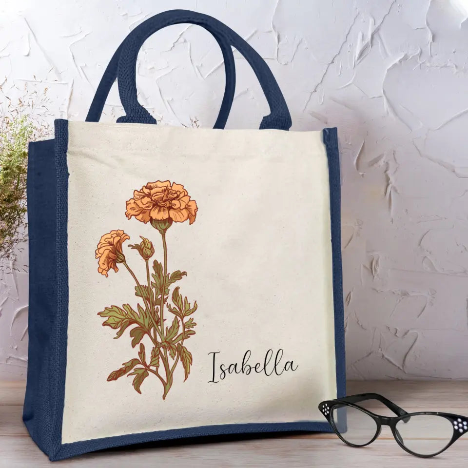 Borsa colorata personalizzata Il tuo fiore con design esclusivo e manici resistenti