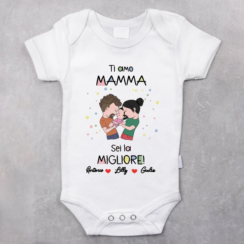 Festa della mamma - Body personalizzato per neonato per la Festa della Mamma e del Papà