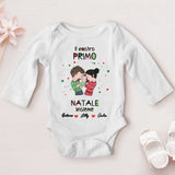 weißer Langarm-Babybody personalisierbar - gefertigt von Love & Faith