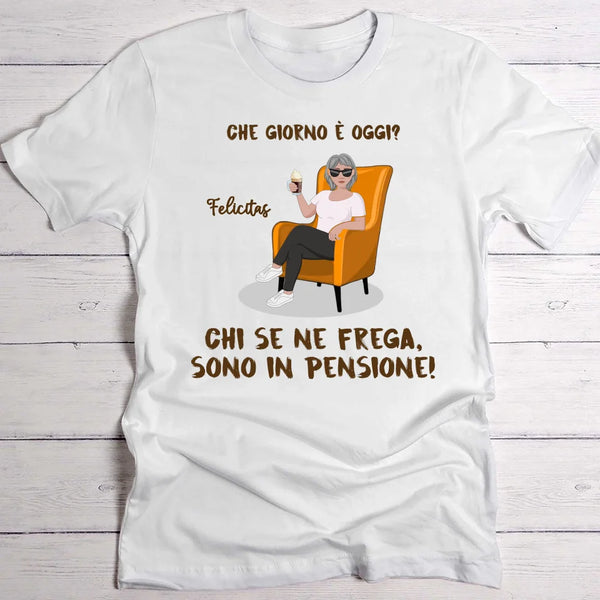 Felicità da pensione - Maglietta personalizzata per pensionati