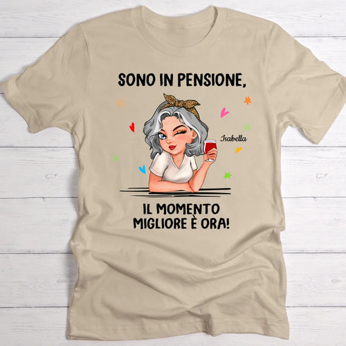 Maglietta personalizzata grigia con scritta 'Non ho nulla da fare' per pensionati, cotone 100% – Motiv 2