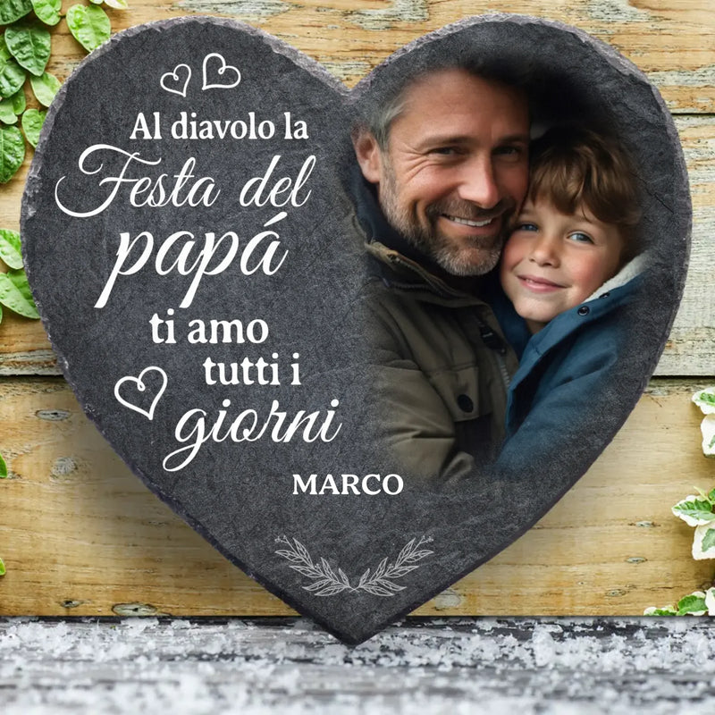 Festa del papà - Cuore in ardesia per papá