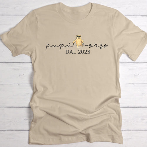 T-shirt personalizzata Papà Orso in cotone per uomo, stampa DTF durevole – Motiv 2