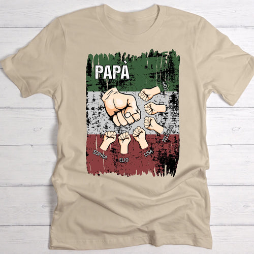 T-shirt personalizzata per papà Il Cinque in cotone con stampa DTF, personalizzabile con nome e design – Motiv 2