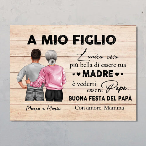 Poster personalizzato Festa del Papà da mamma con nome del figlio, stampa su carta fotografica opaca – Motiv 2