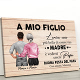 A mio figlio - Tela personalizzata per la festa del papà da mamma