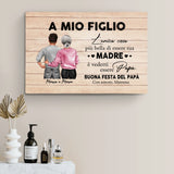 A mio figlio - Tela personalizzata per la festa del papà da mamma