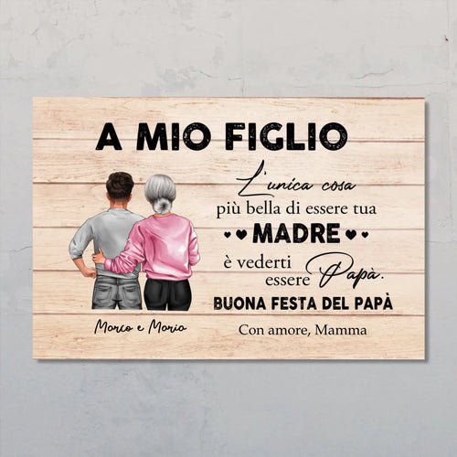 Poster personalizzato Festa del Papà da mamma con nome del figlio, stampa su carta fotografica opaca