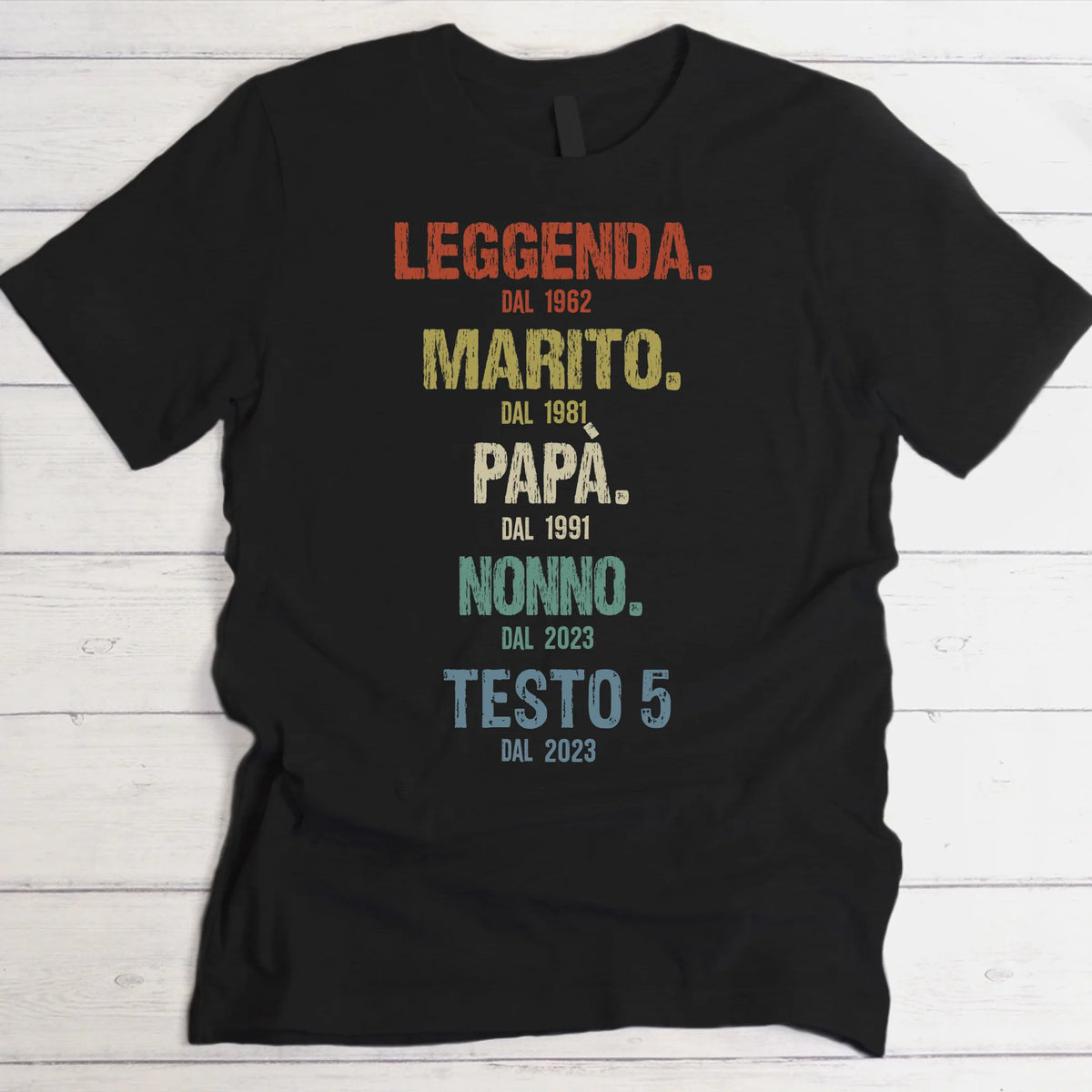 T-Shirt personalizzata uomo in cotone per la Festa del Papà, stampa DTF Leggenda