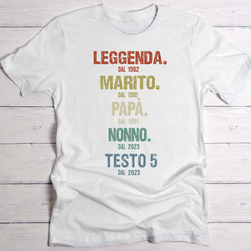 T-Shirt personalizzata uomo in cotone per la Festa del Papà, stampa DTF Leggenda – Motiv 2